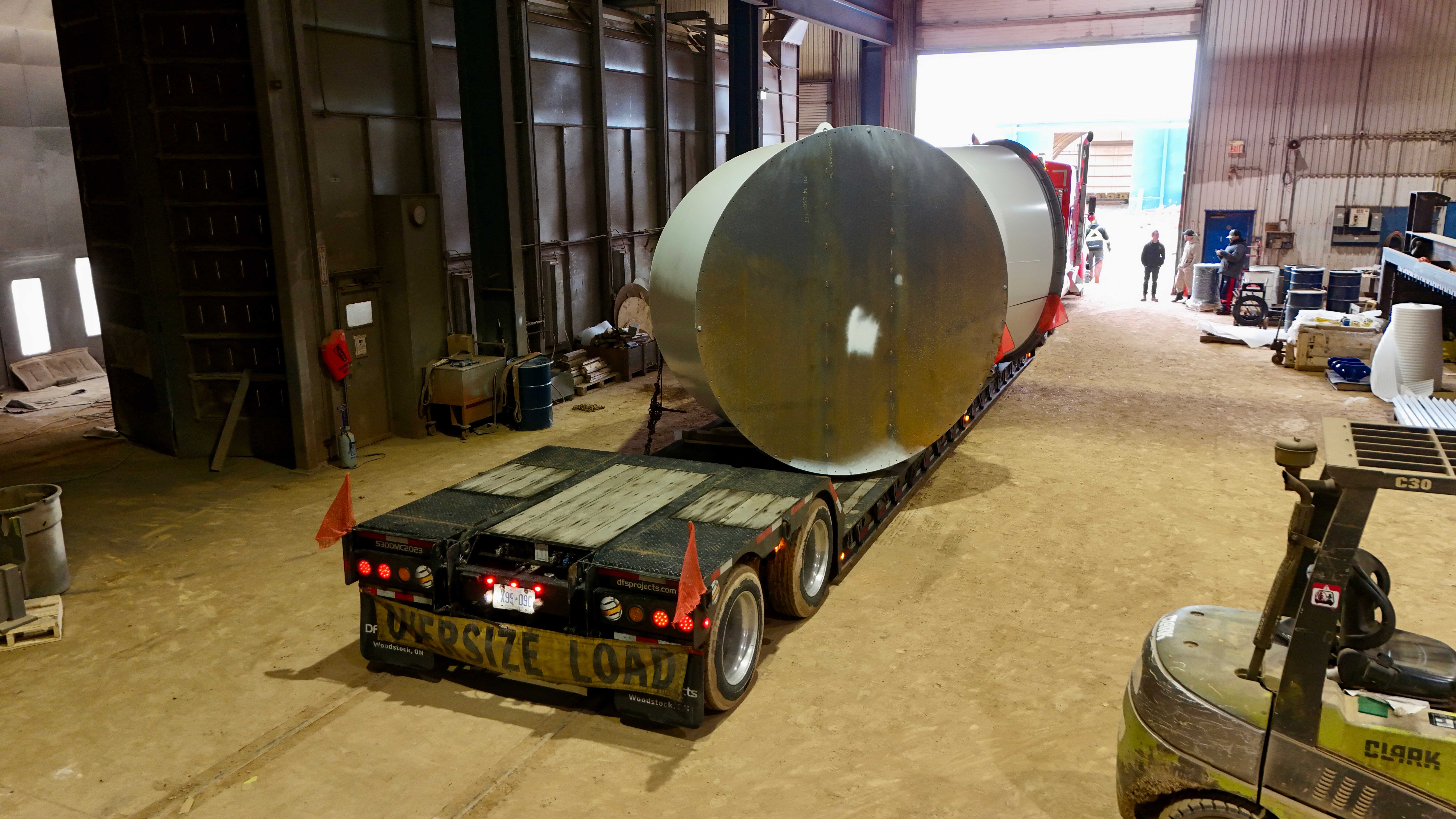 Oversized load in warehouse