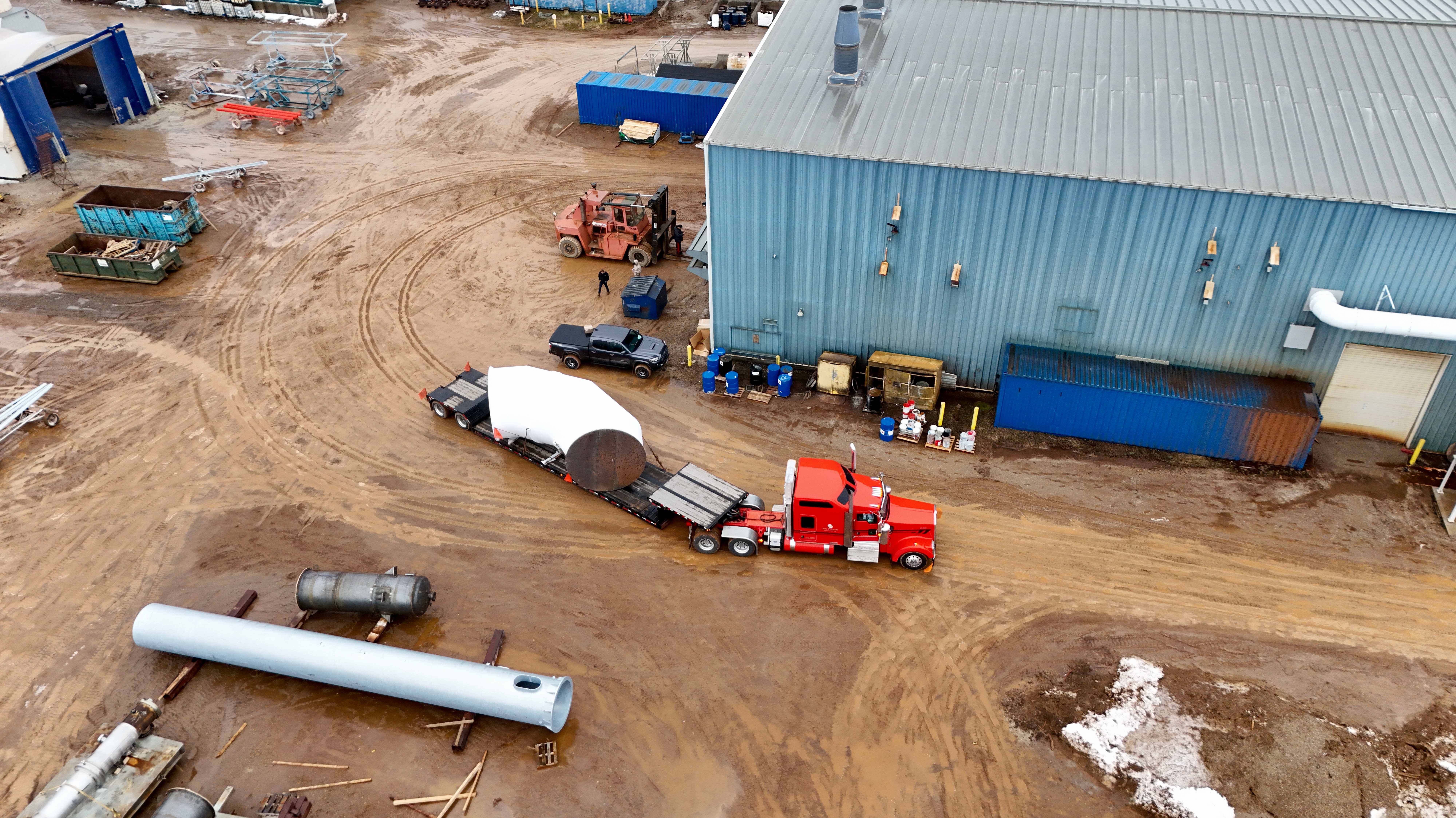 Aerial view of loading operations